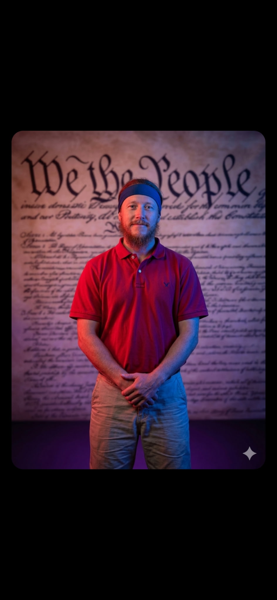William "Will" Chichenoff standing in front of the Constitution